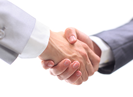 handshake isolated on white background